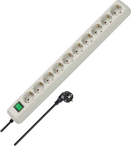 Brennenstuhl 1159350010 Steckdosenleiste mit Schalter 10fach Lichtgrau Schutzkontakt 1St.