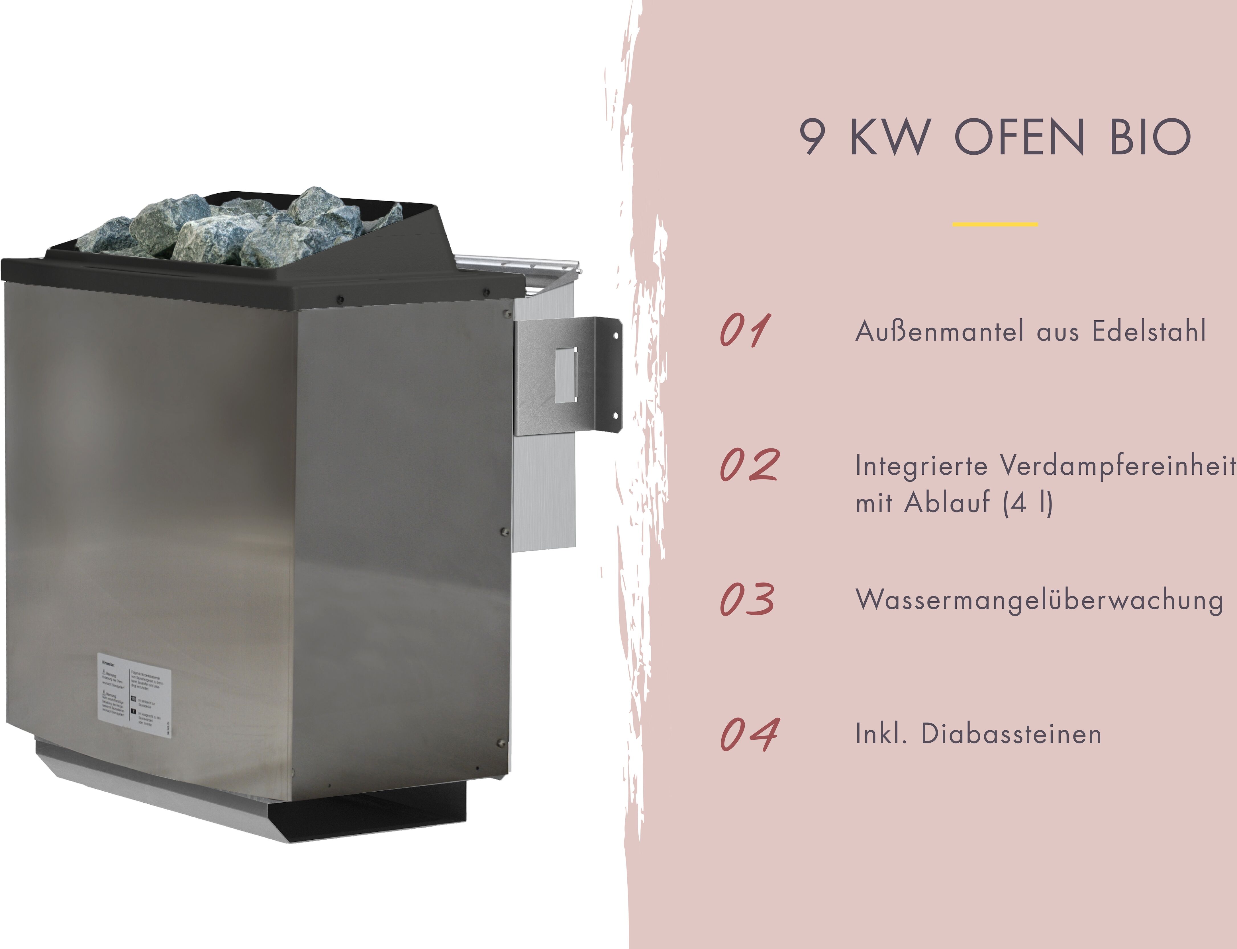 Sauna WELLTIME "Artja", beige (natur), Bio-Kombiofen, externe Steuerung, 9 kW, Saunen, Ofen 9 kW Bio externe Strg easy