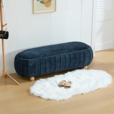 Kodotan sofa "55.12""W Upholstered Flip-top Storage Accent Bed Bench, Chenille Footrest Ottoman with Rubberwood Legs For Living Room"