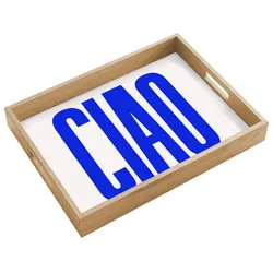 TABLETT Ciao - Großbuchstaben - Blau - Minimalistisch Tray 40x30 cm