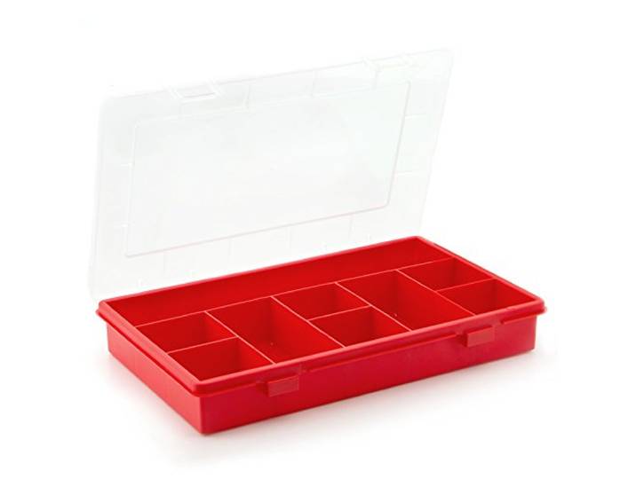 Allit EuroPlus Basic 457210 Boîte de rangement avec 9 compartiments Rouge 73/9 cm