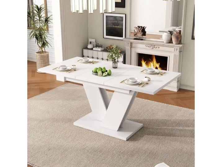 Table à manger extensible 120-160x80x75cm Table à manger rectangulaire bois 6 personnes pour salon salle à manger