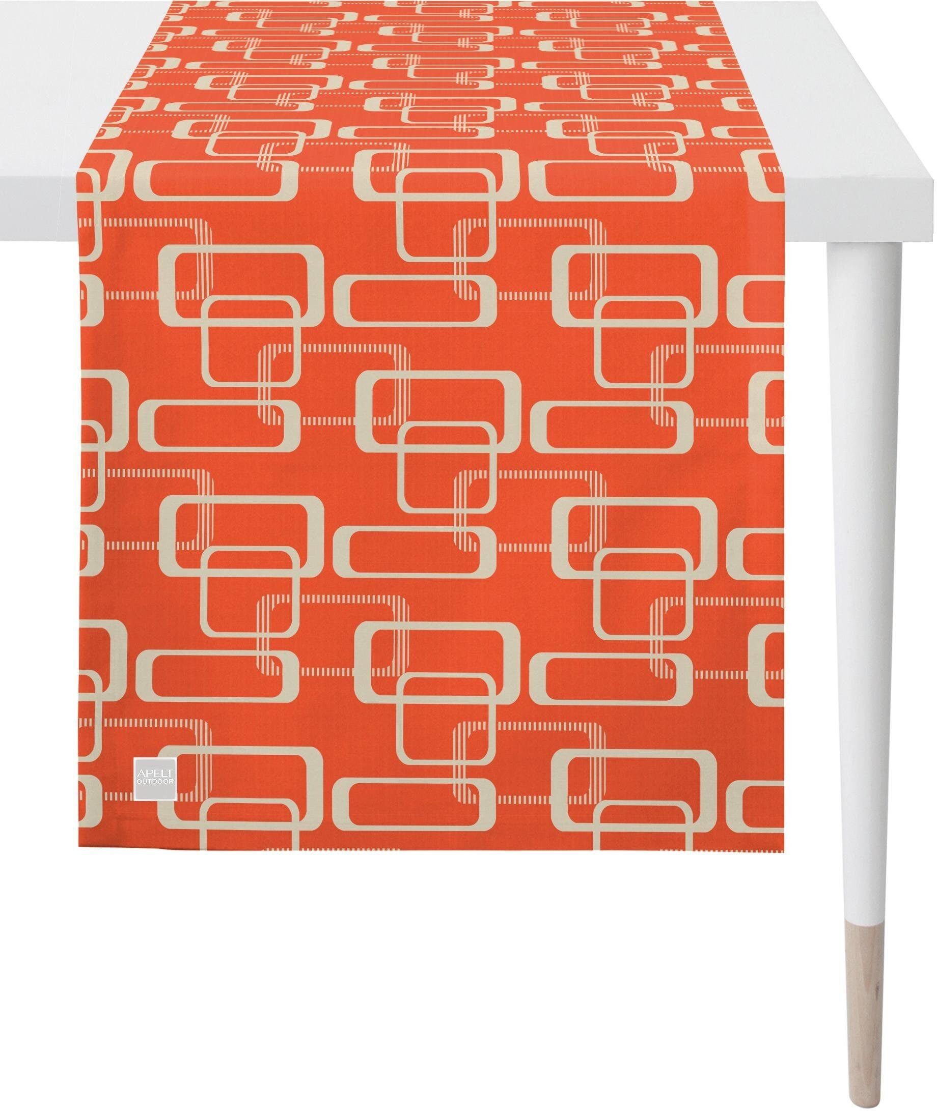Tischläufer APELT "3966 Outdoor, Sommerdeko, Sommer", orange (orange, sand), B:46cm L:135cm, Polyester, Tischdecken, Tischläufer, Jacquardgewebe