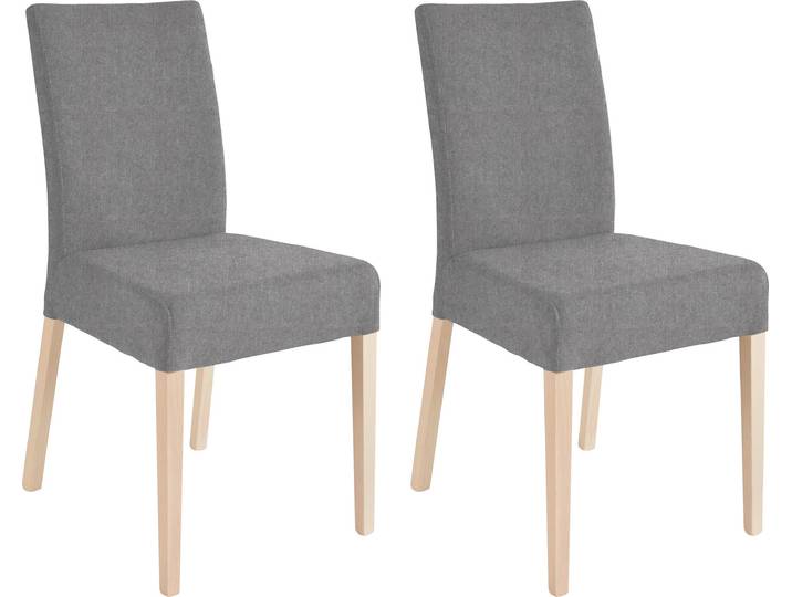 4-Fussstuhl HOME AFFAIRE Umag , grau (hellgrau (capulet 4003), silberfarben, hellgrau (capulet 4003)), B:46,5cm H:94cm T:59,5cm, Massivholz, Polyester, Stühle, 4-Fussstuhl, Sitz und Rücken gepolstert