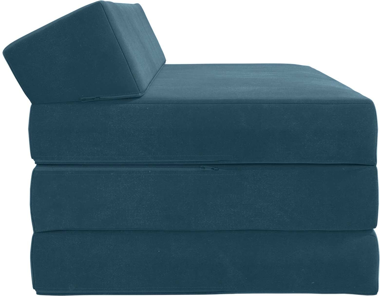 vidaXL Canapé-lit pliable Bleu 120 x 60 x 49 cm Tissu