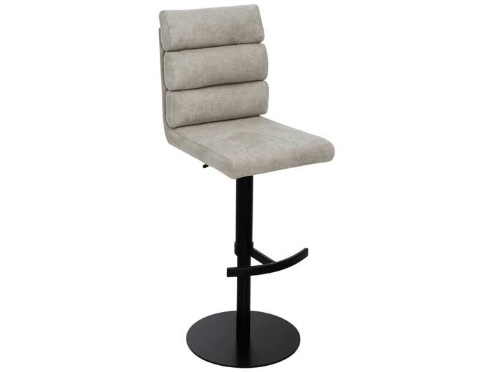 Novel Barhocker, Sand, Metall, Bodenplatte, 42x90-117x58.5 cm, Stoffauswahl, Sitzfläche 360° drehbar, Esszimmer, Barmöbel, Barhocker