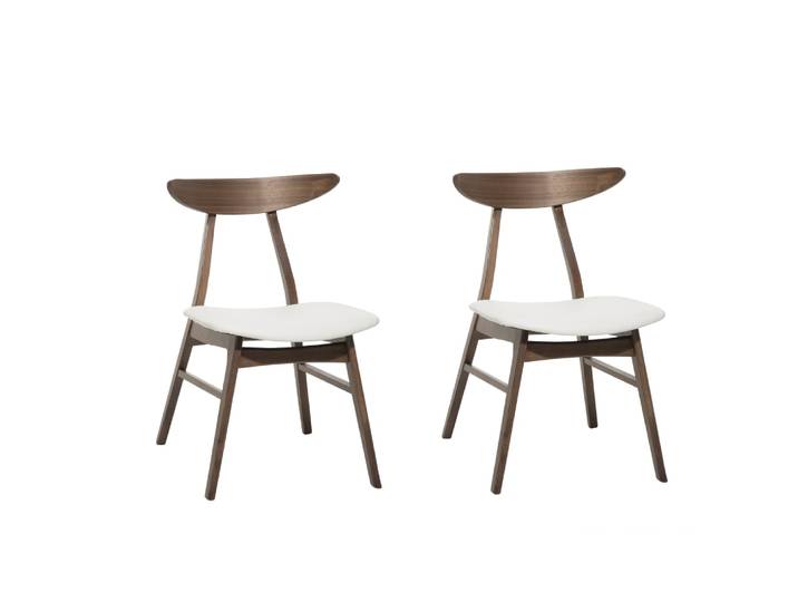 Lot de 2 chaises en simili cuir blanc