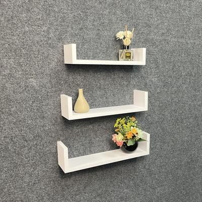 Abrihome Floating 'U' Wall Shelves (Set of 3)