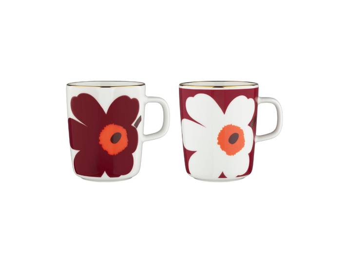 Marimekko - Mug Tiara - Rouge - Grès - Designer Maija Isola