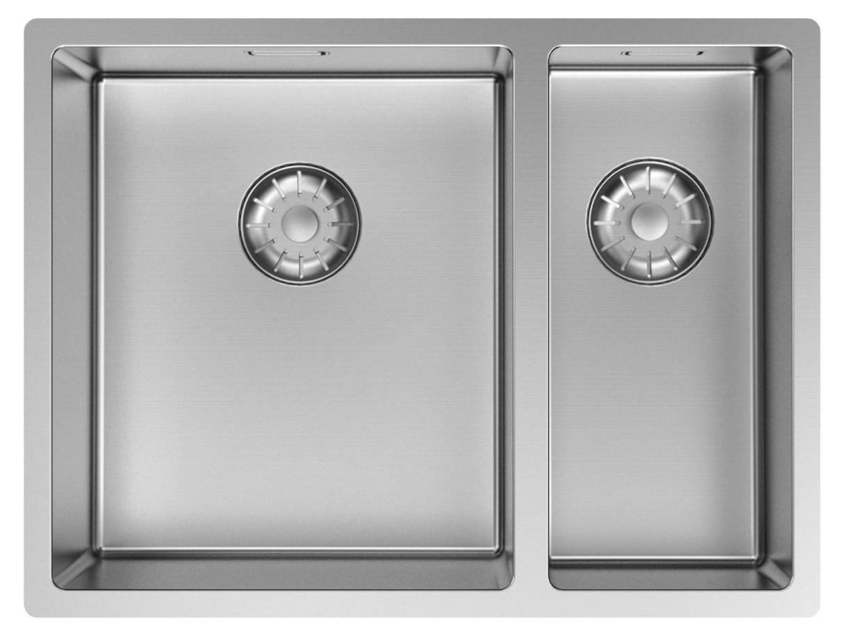 Küchenspüle 34+18 cm Edelstahl große Schale links PCM341840-02 Pure.Sink