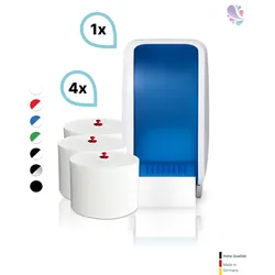 SET: 1x Toilettenpapierspender Doppelrollen Blanc Cosmos verschied. Farben + 4 Toilettenpapierrollen Long Life 3L - PRODUKTSET