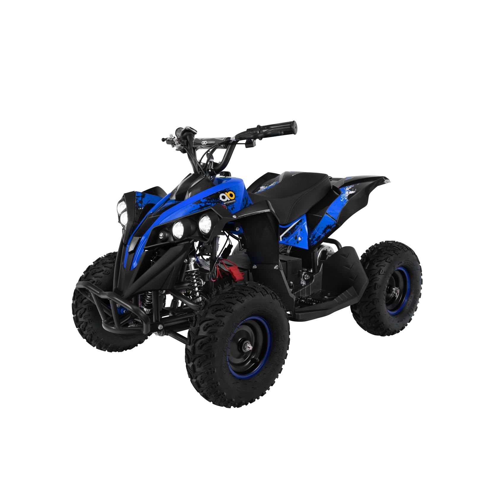 Elektro-Kinderquad Reneblade, Mini-Quad mit 1000 Watt, Federung, Scheibenbremsen, drosselbar, LEDs (Classic, Schwarz/Blau)