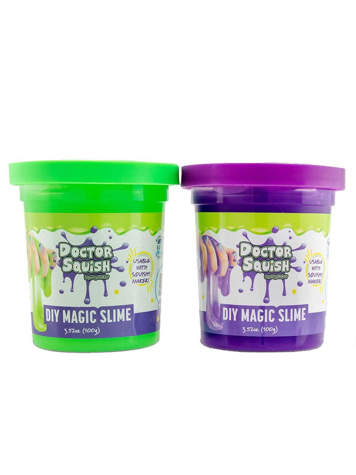 Boti Doctor Squish Slime Value Pack - Green and Purple. 240 grams