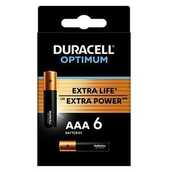Duracell - Optimum Alkaline Microzellenbatterie AAA 6 Stück (6 Stk., AAA) (42392)