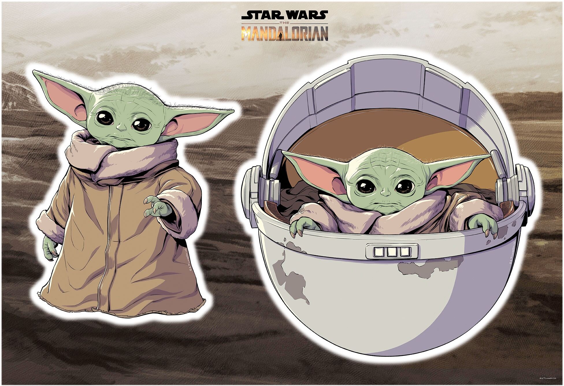 Wandtattoo KOMAR "Star Wars The Child - Grösse 50 x 70 cm", bunt, B:50cm H:70cm, Folie, Wandtattoos, Wandtattoo, selbstklebend, Wandsticker, Kinderzimmer bunt B/H/T: 50cm x 70cm