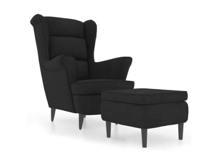 Heofavd Ohrensessel mit Hocker Schwarz Samt 2er Set Relaxsessel