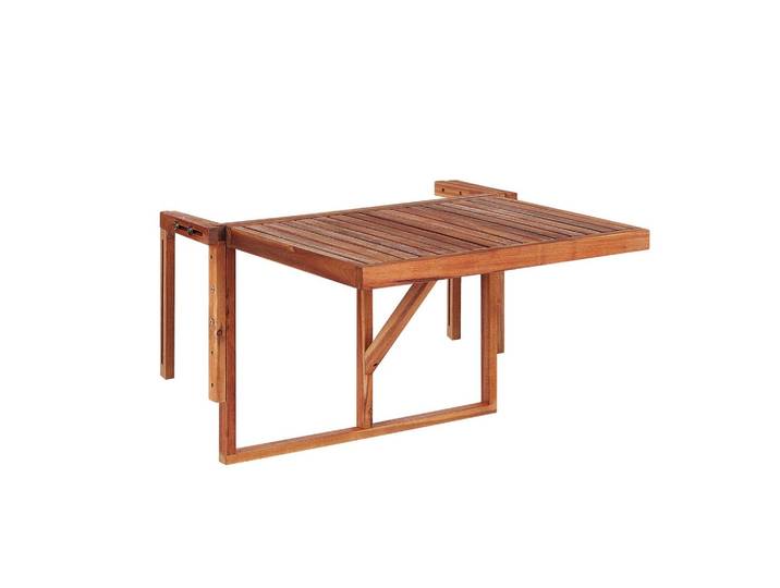 GARTENTISCH 60/40 cm Massivholz Dunkler Holzfarbton Udine
