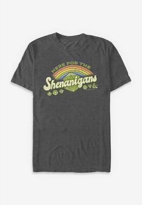 Men's Big & Tall Here For Shenanigans Graphic Tee in Charcoal Heather (Size 2XT)