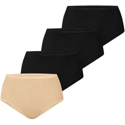 NUR DIE Damen Taillenslip Bio-Baumwolle GOTS-zertifiziert 4er Pack