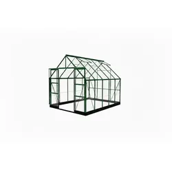 Halls Gewächshaus Icon 8 - 8,1 m2 / 9,7 m2 / 11,2 m2 2,54 x 3,16 m - 8,1 m2 (Gr. 1) 3 mm Blankglas Grün