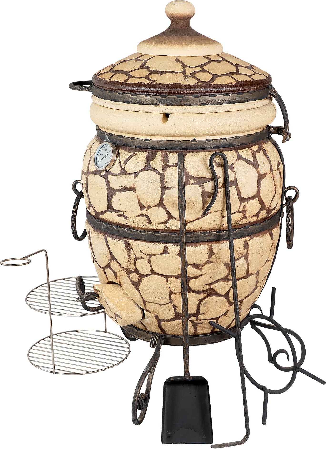 Tandoor Premium "Batyr" - Traditioneller Schamott-Ofen für Grill- und Backgenuss auf höchstem Niveau, Grillofen für Fleisch, Brot, Pizza, Fladenbrot.