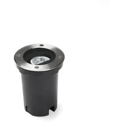 Konstsmide Outdoor Bodeneinbaustrahler, IP65, rund, 230V, GU10 max. 6W, Lichtwinkel verstellbar 0-15°, Edelstahl 304 / Klarglas KON-7857-310