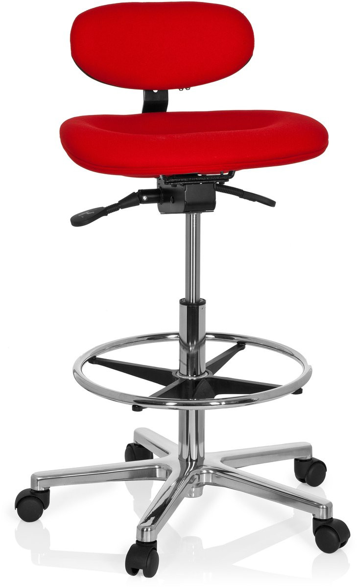 HJH Office WORK MF draaikruk werkstoel rood