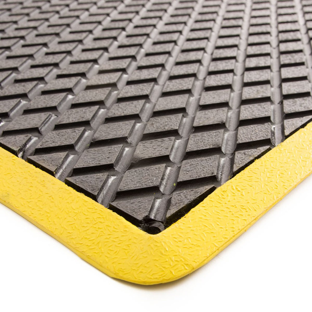 Rubbermagazijn Anti vermoeidheidsmat - Zwart/geel - 120 x 90 cm