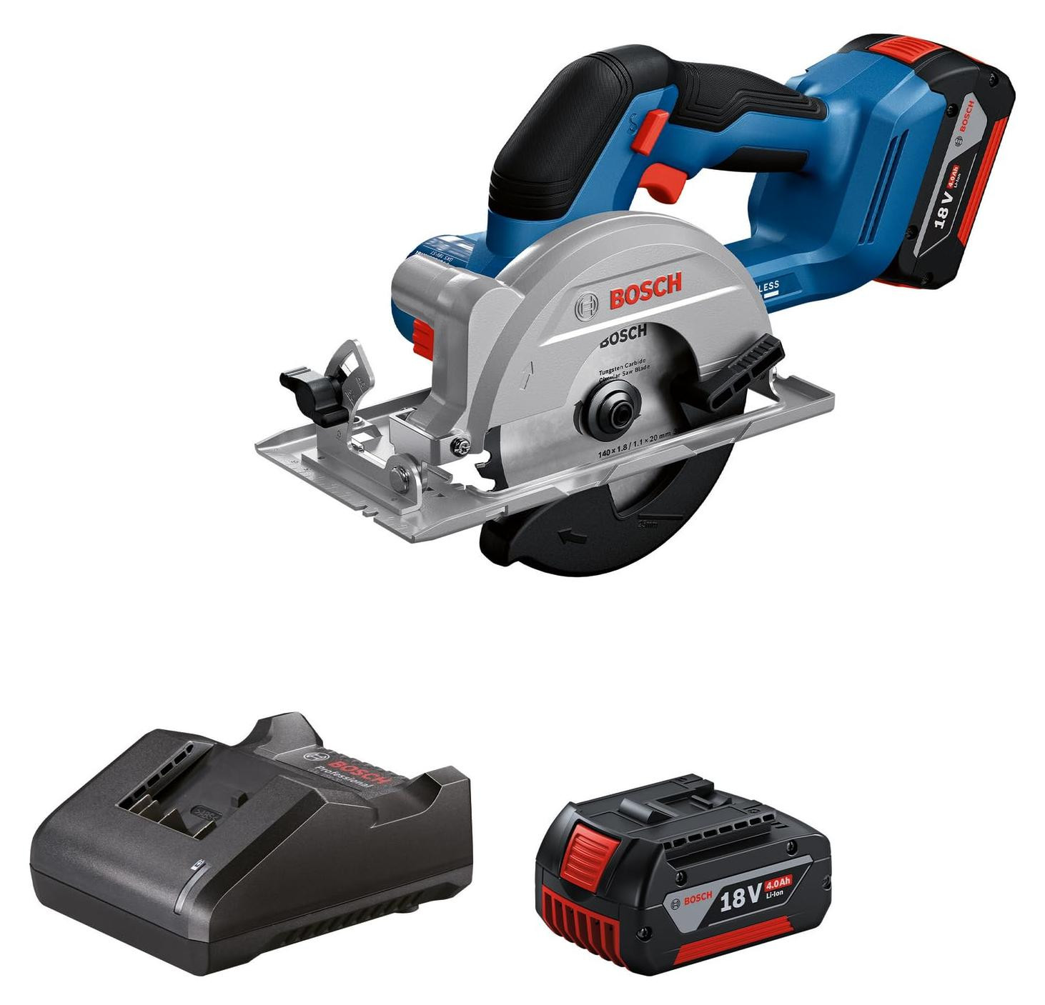 Bosch GKS 18V-51 Professional Accu cirkelzaag, blauw, 14 cm, 6300 omwentelingen per minuut