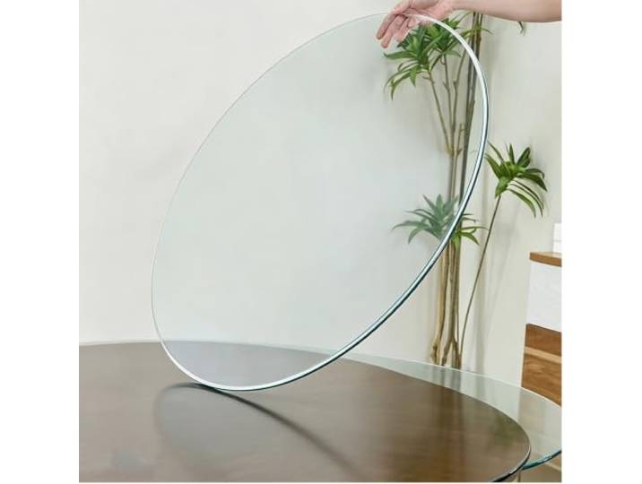 Runde Glastischplatte,Tischplatte Aus Gehärtetem Glass,Dicke,Abgeschrägte Dicke, Abgeschrägte, Polierte Kante, Mehrere Größen, Ersatzglas(68CM(27IN))