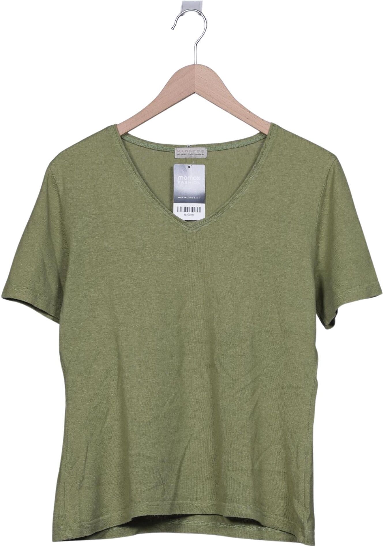 madness Damen T-Shirt, Grün, Gr. M, Hanf / Baumwolle - Second Hand