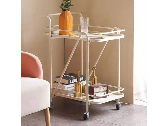 Chariot à bagages d'hôtel robuste en acier inoxydable, chariot de service en chambre, chariot de ménage grande capacité, roues silencieuses verrouillables, chariot à thé