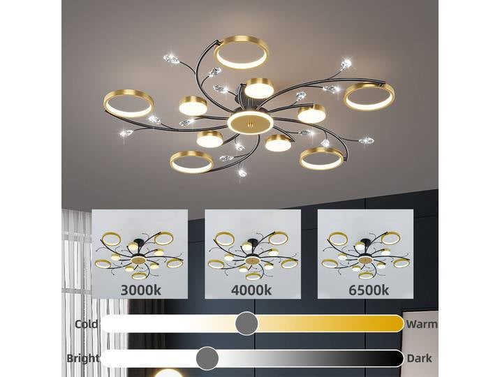 IRALAN, lustre moderne pour plafond, décoration d’intérieur, lampe de plafond à LED pour salon, salle à manger et chambre à coucher, éclairage de plafond en cristal.