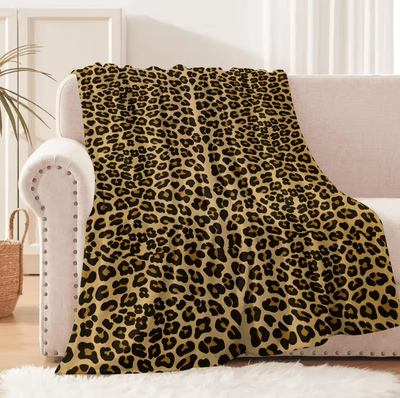 Inspire Curations Pink Leopard Cheetah Flannel Throw Blanket skn8 150x200cm(59x79in)