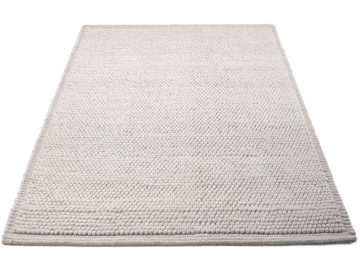 Wollteppich CARPETFINE Seebu Loop , weiss (weiß), B:80cm H:10mm L:150cm, Schurwolle, Teppiche, Wollteppich, reine Schurwolle, Kurzflor, grobe Struktur