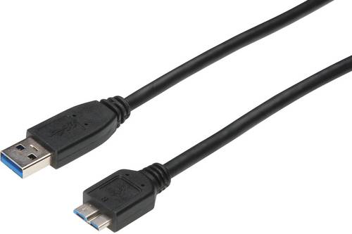 Digitus USB-Kabel USB 3.2 Gen1 USB-A Stecker, USB-Micro-B 3.0 Stecker 0.25m Schwarz AK-11234
