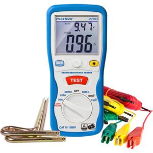 PeakTech Multimeter P 2700, digital, RMS, CAT III 1000 V, 2000 Counts, Erdungsmessgerät