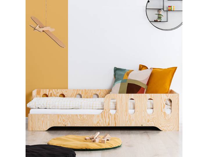 Lit 90x200 entrée gauche sommier inclus Estelle Bois