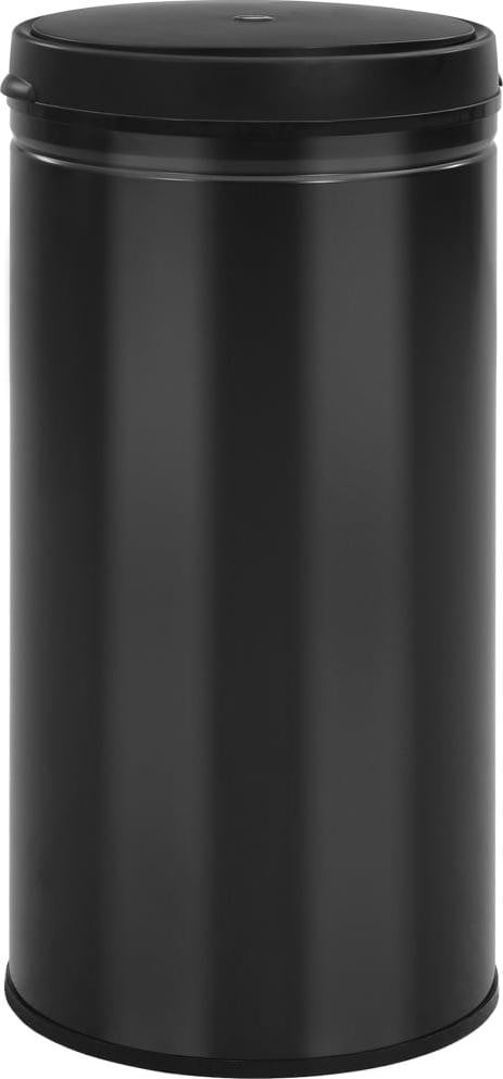 vidaXL Automatische prullenbak met sensor, 70 liter, koolstofstaal, zwart