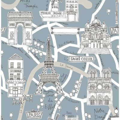 NextWall Paris Scene Peel and Stick Wallpaper