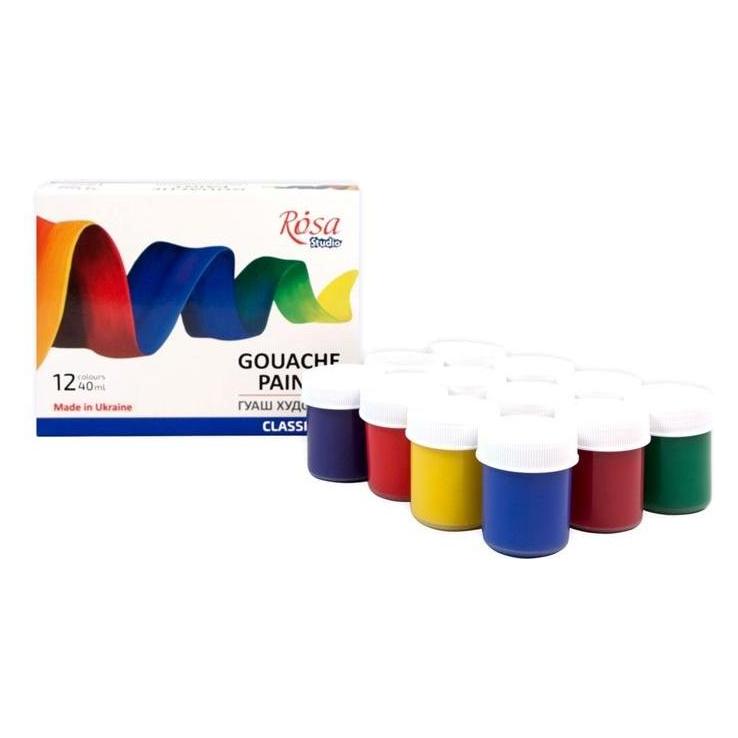 Rosa Gouachefarben 40 ml, 12 klassische Farben (40 ml) (54611171)