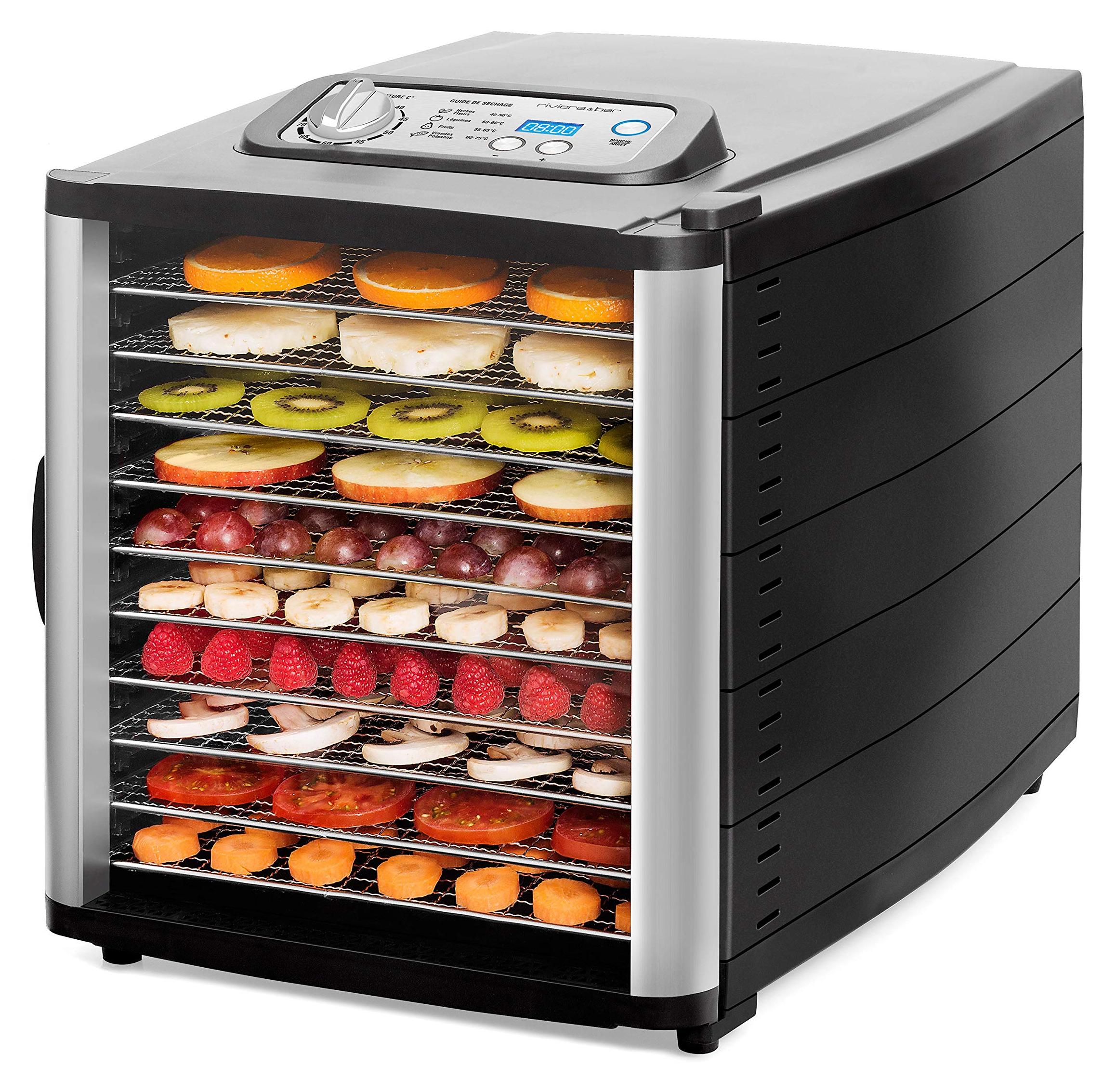 Dörrautomat 10 Etagen Edelstahl 800 W 35-75 °C Timer