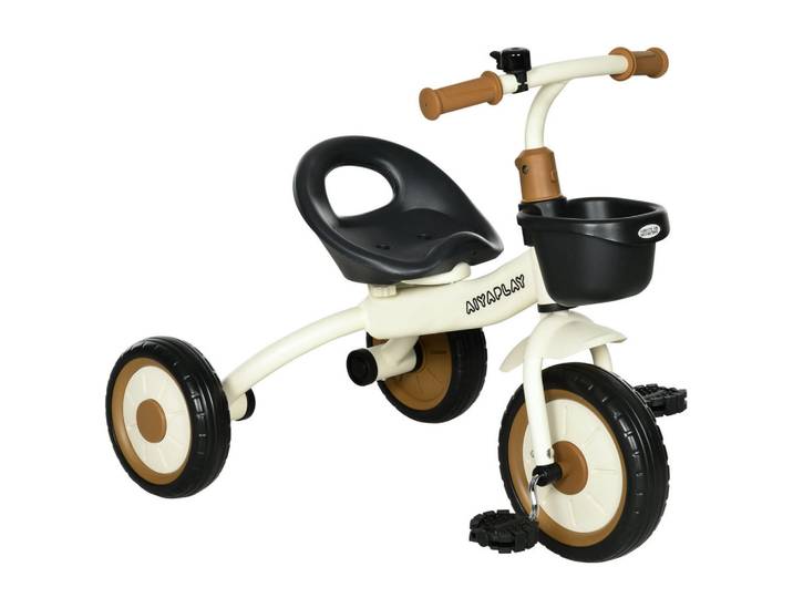 ComfortXL Dreirad De-18545 mit Klingel & Korb Weiß, Metall, 53x58x70.5 cm, Spielzeug, Kinderfahrzeuge