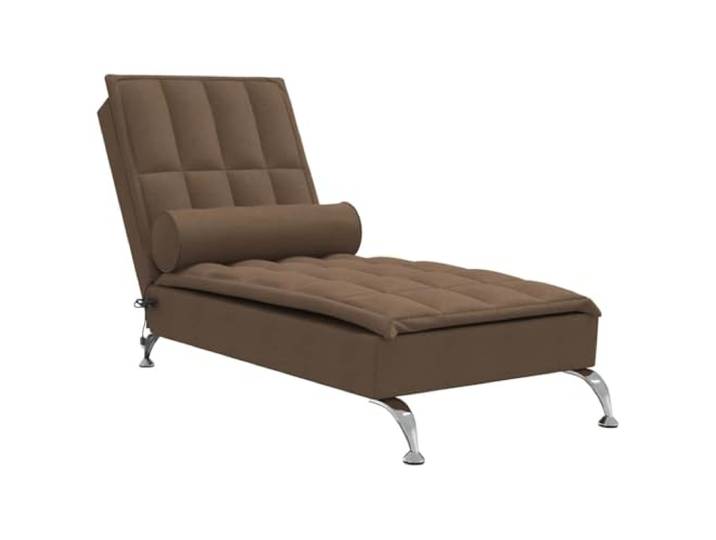 vidaXL Massage-Chaiselongue mit Nackenrolle Braun Stoff