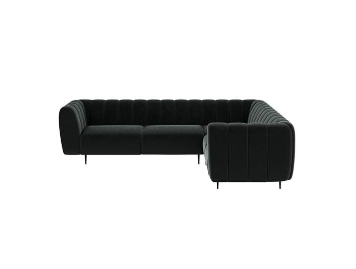 Canapé d'angle droit gris foncé