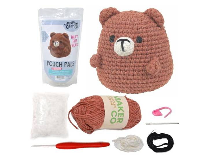 KNITTY CRITTERS - Pouch Pals Haakpakket - Billy de Beer