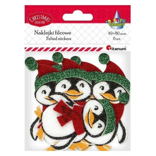Craft with Fun 3D Pinguine Filzaufkleber 6 Stk (6 Sticker) (49019103)