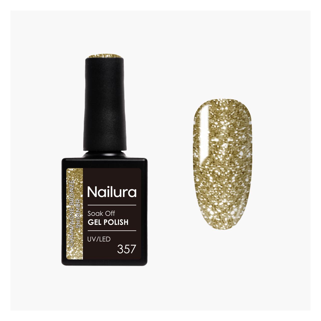 Nailura - Gel Polish 357 - Champagne Bronze Shimmer - 10 ml (Champagne Bronze Shimmer, Gel-Effekt Nagellack) (70376)