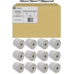 G&G 12x Etikettenrollen kompatibel mit Zebra 880191-038D