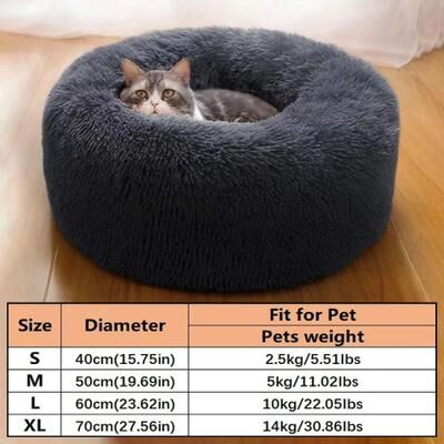 Uplift Essentials Deep Sleep Calm Comfort Plush Donut Bed dark Gray m